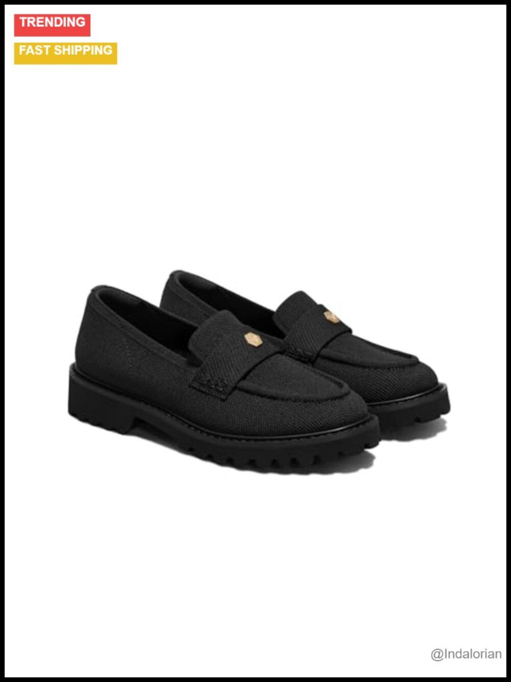Faux Leather Round-Toe Platform Loafers Slip Resistant Chunky Heel